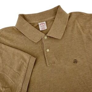 Brooks Brothers Mens XL Tan Performance Polo Shirt Original Fit Cotton Pique
